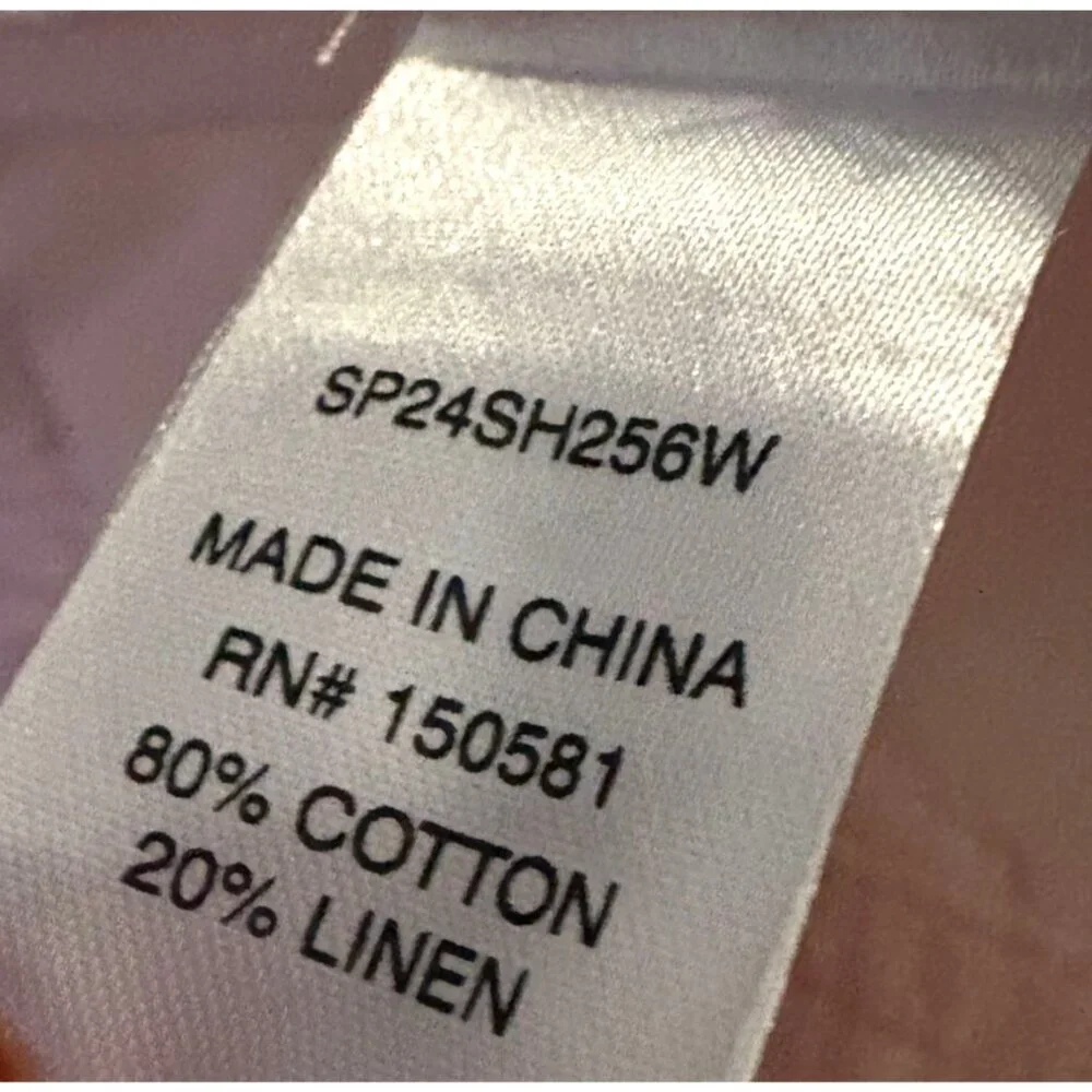 NWT New Flag & Anthem Shirley Pull On Utility Shorts Light Pink Cotton Linen M - Picture 8 of 8